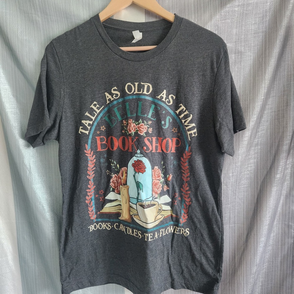 Bella‎ Canvas Belles Book Shop Tale As Old As Time Graphic Tee Charcoal Large